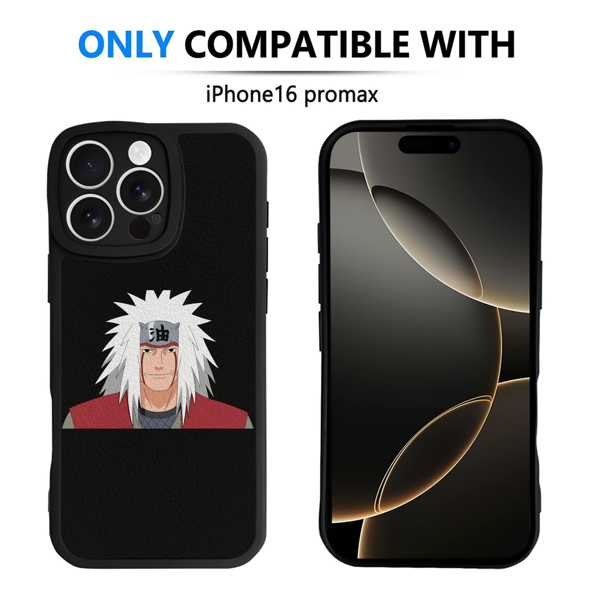 （画像用） NARUTO -ナルト- 自来也（じらいや） Jiraiya 【iPhone 16シリーズ対応】シリコンスマホケース（レザー調） 材質：シリコン